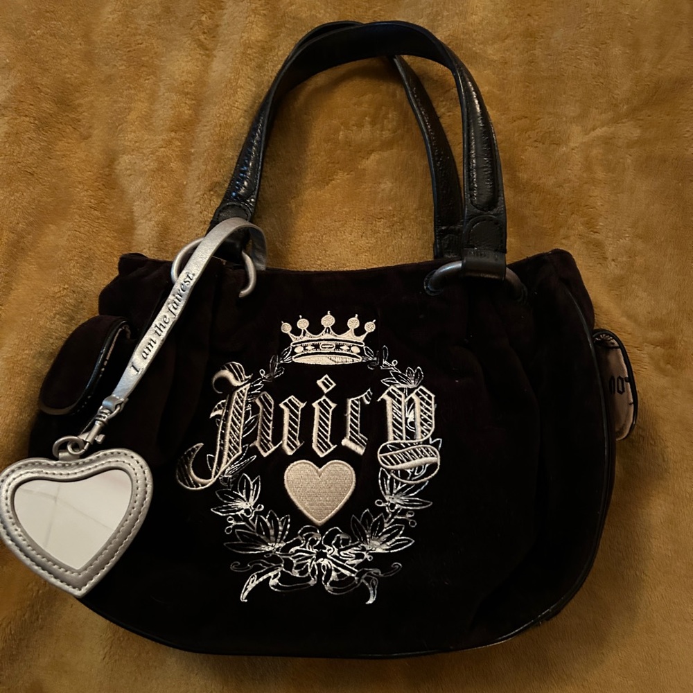Juicy Couture Black Shoulder Bag with Embroidered Logo